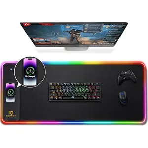 XXL Gaming Mouse Pad with Magnetic Wireless Charging Latest RGB Desk Mat 15W Fast Charge Elevate Your Setup