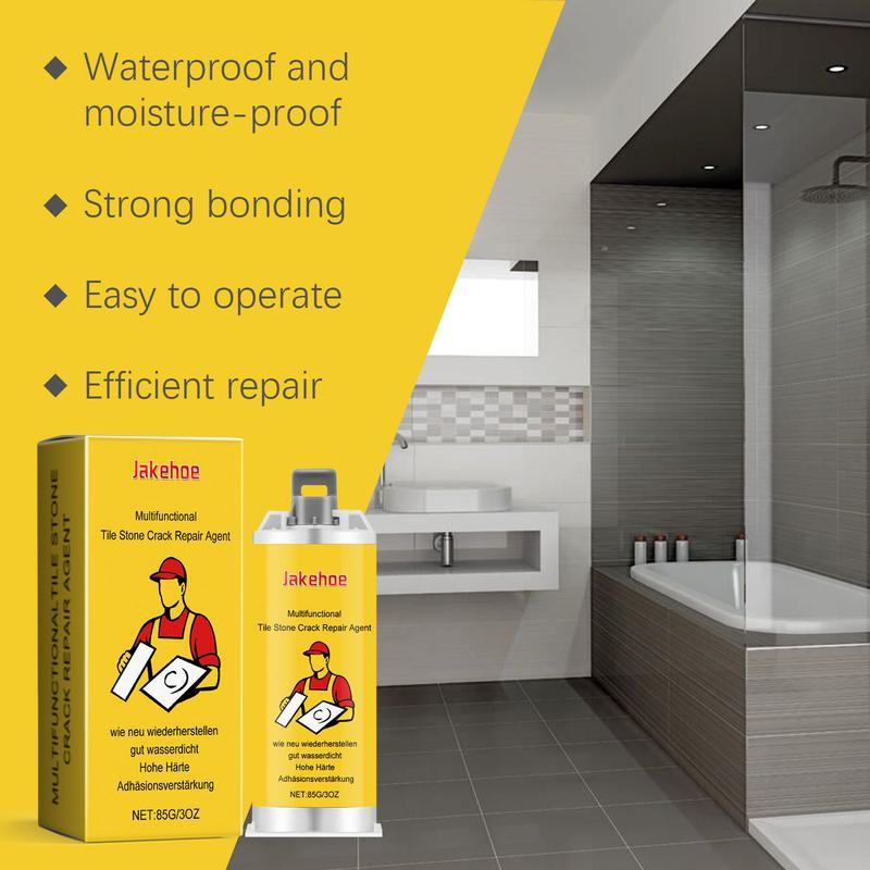 Super Strong Tile Crack Repair Glue - Fills Cracks in Ceramic, Porcelain, Marble, Glazed Surfaces