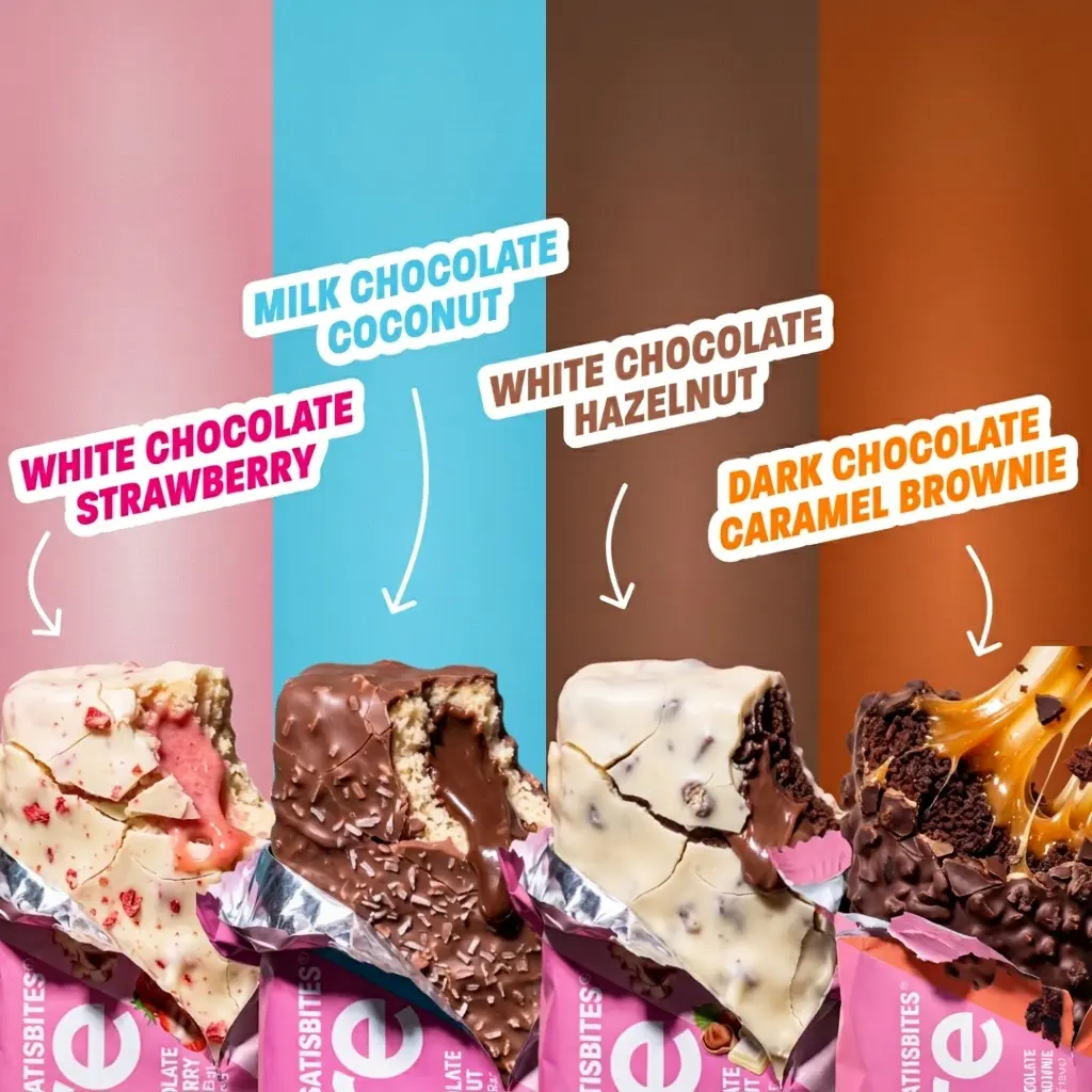 Protein Bars | MORE Satisbites, Chocolate Layered Soft Snack Bar - No Added Sugar, 16g Protein | Limited-Time Trial Offer