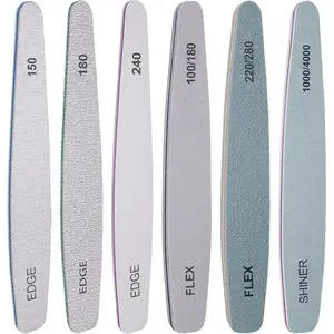 Nail File and Buffer Set, 6 Pcs Professional Nail File Kit for Acrylic and Natural Nails, 100/150/180/220/240/280/1000/4000 Grit Soft Nail Filer Gel Nail Files & buffers Filing Emery Board Home Salon