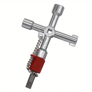 Multifunctional Water Utility Triangle Key Wrench, 1 Count Plumbing Spanner Square Triangle Train Electrical Cupboard Elevator Cabinet Key Wrench