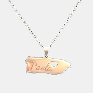 Puerto Rico Custom Personalised Stainless Steel Charm