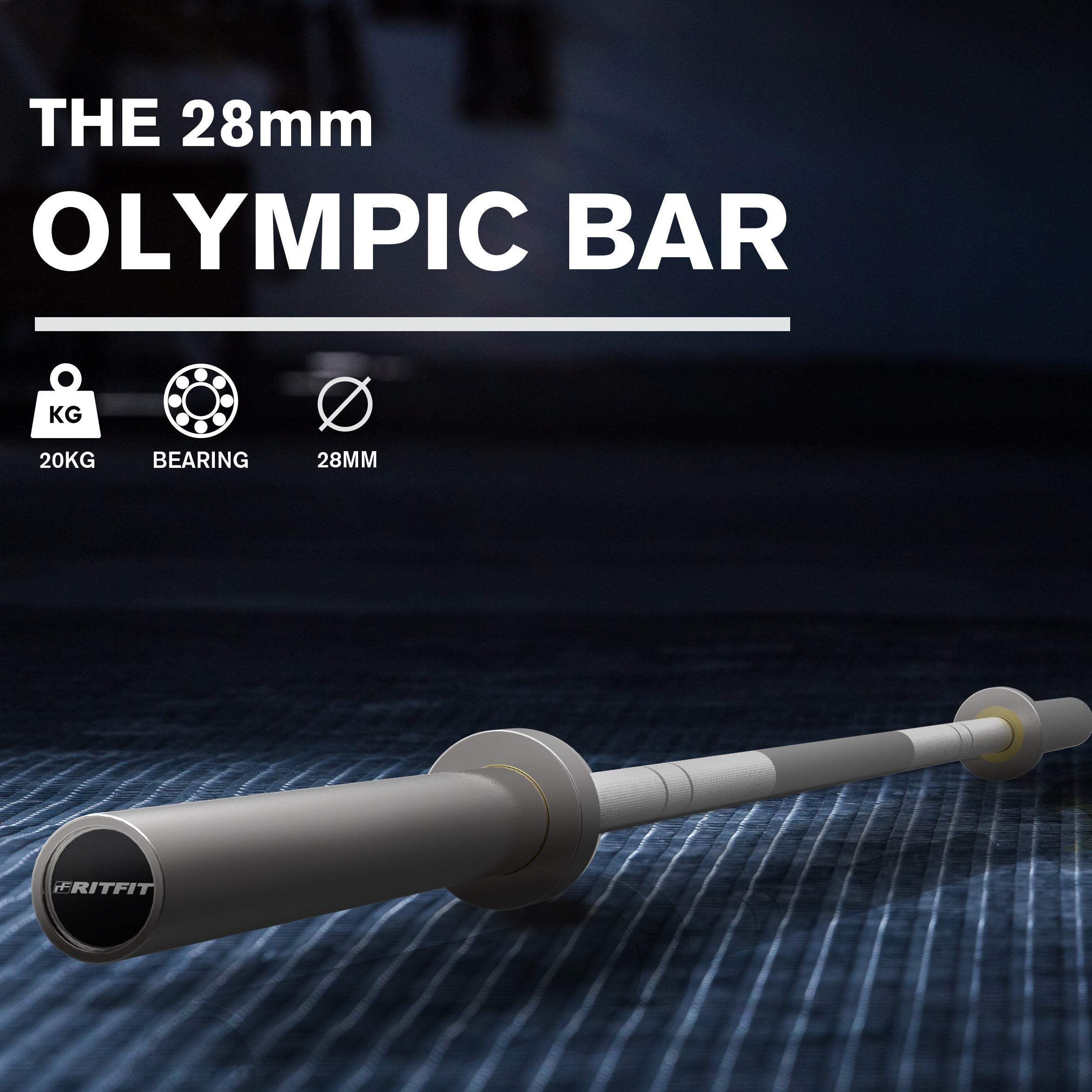 RitFit 7FT Olympic Barbell Bar 2'' Weight Lifting Bar for Muscle Training and Exercise