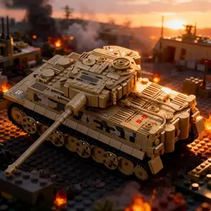 Creative Rebuilt Mechanical Vehicle DIY Tank Assembly Model Kit, High Difficulty Adult Building Blocks, Collectible Display Piece, Birthday Gift