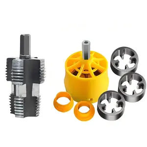 A set of PVC pipe threading tool kit for electricdrill, steel and plastic thread tapping bit set,water pipe threading iron and plastic mold