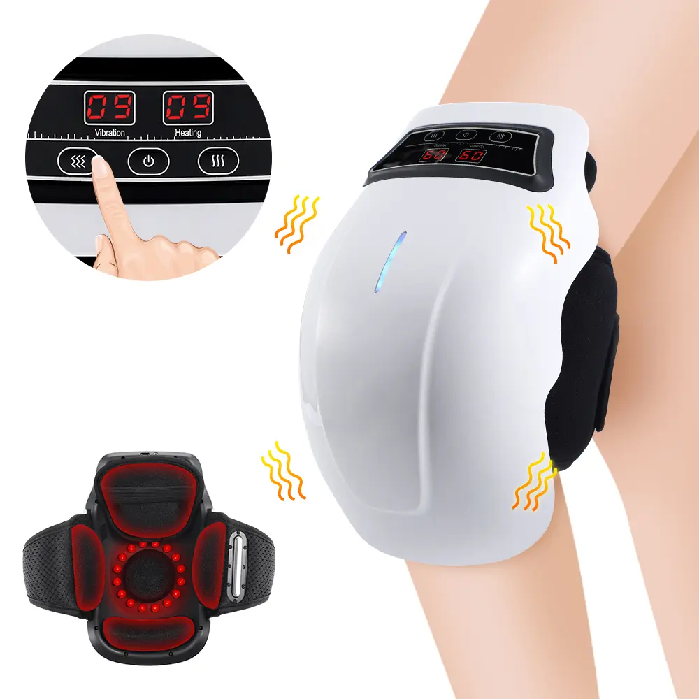 Heated Knee Massager Brace with Vibration & Red Light Therapy, 3 Adjustable Heat Levels 45℃/55℃/65℃, 360° Wrap Around Knee Heating Pad for Joint Pain Relief,back to school,back to school haul