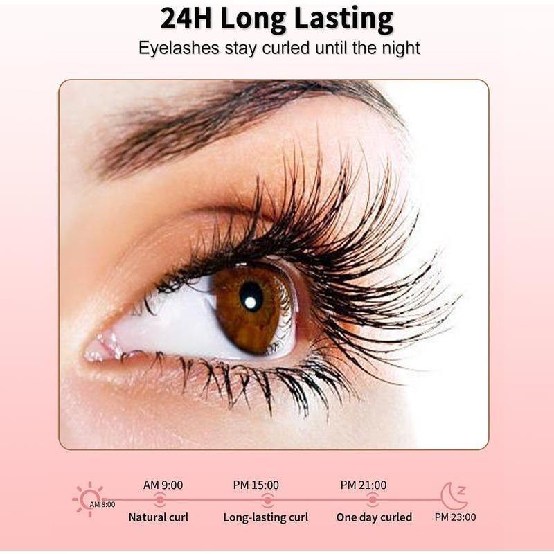 Heated Eyelash Curlers - 2 in 1 Clip - Type Heated lash Curler Electric Eyelash Curler LED Display 3 Temp Settings for Makeup Tools USB Rechargeable Natural Curling 24H Long Lasting