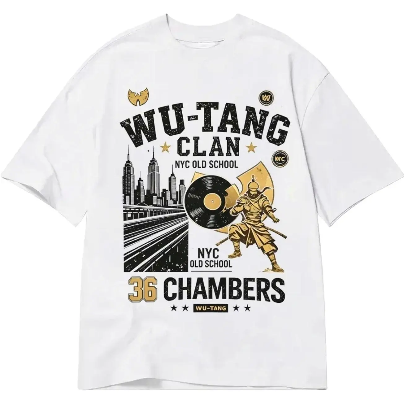 Wu-Tang Clan 36 Chambers NYC Unisex Classic Cotton Printed T-shirt LM6 MUX