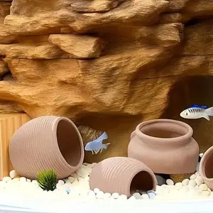 Fish Tank Decor Small Medium Fish Hideout House, Ceramic Breeding Egg Jar for Fish Shrimp, Aquarium Ornament, Fish Tank Accessories