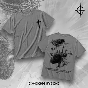 CHOSENBYGOD John 14:6 Heavyweight Washed Unisex T-Shirt Christian Faith Bible Jesus Religious Apparel Vintage Washed Tee Streetwear Gym Menswear Direct To Garment Breathable Print