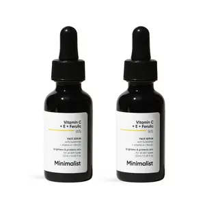 Minimalist Vitamin C+E+Ferulic Acid Duo | Brightens Skin, Fade Dark Spots, Fine Lines & Wrinkles | For Men & Women