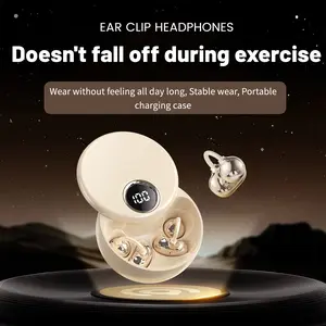Clip-On Open Ear Wireless Earbuds Bluetooth 6.0 Sport Headphones IPX5 Waterproof Secure Fit for Running Gym Workout