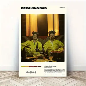 [Breaking Bad Poster] 1pc Breaking Bad Movie Poster Canvas Wall Art - Vintage TV Show Decor Featuring Characters in Yellow Jackets, Ready-to-Hang  Poster for Home Theater, Living Room, Bedroom - Perfect Gift for Breaking Bad Fans