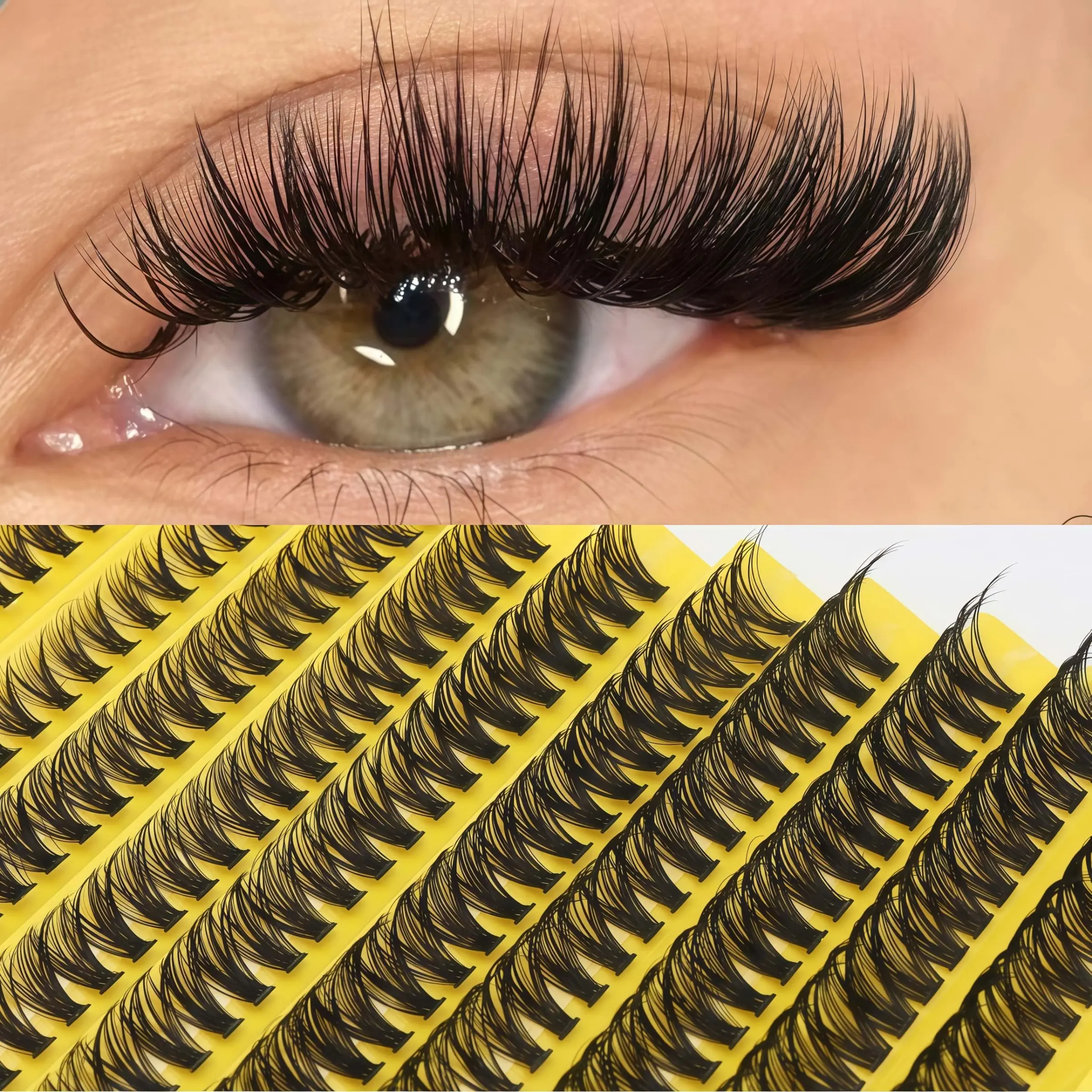 200 Clusters Of 40d Eyelash Kit! 6-15mm Russian Curl 3d Style, Daily Natural Makeup / Cosplay Makeup, Diy for Beginners To Master in Seconds, DIY Eyelash Extensions