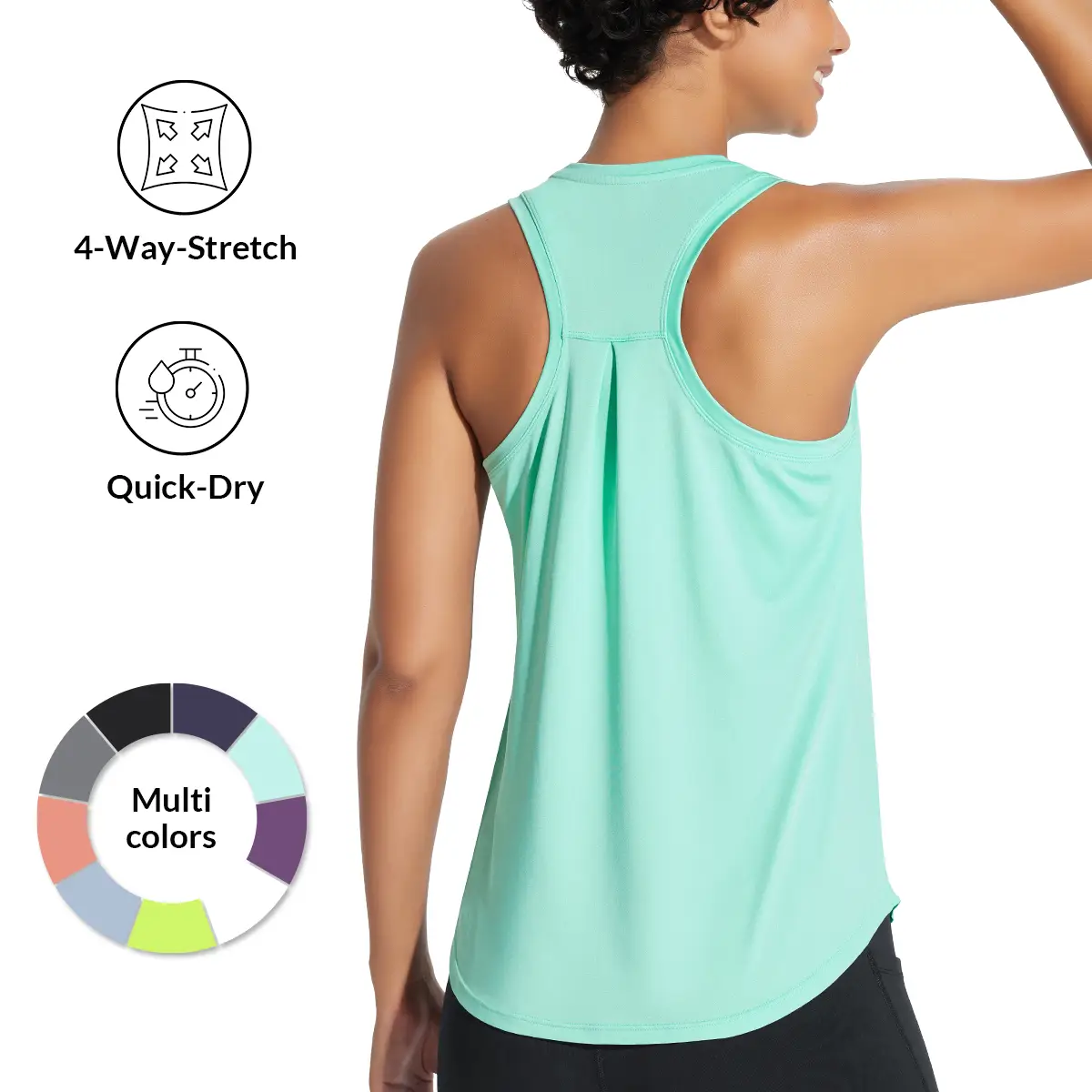baleaf 2025 Women's Workout Tank Top Racerback Tops Sleeveless Running Shirts Golf Outfits Loose Fit Yoga Athletic Gym Sports Tennis Workout Top Casua