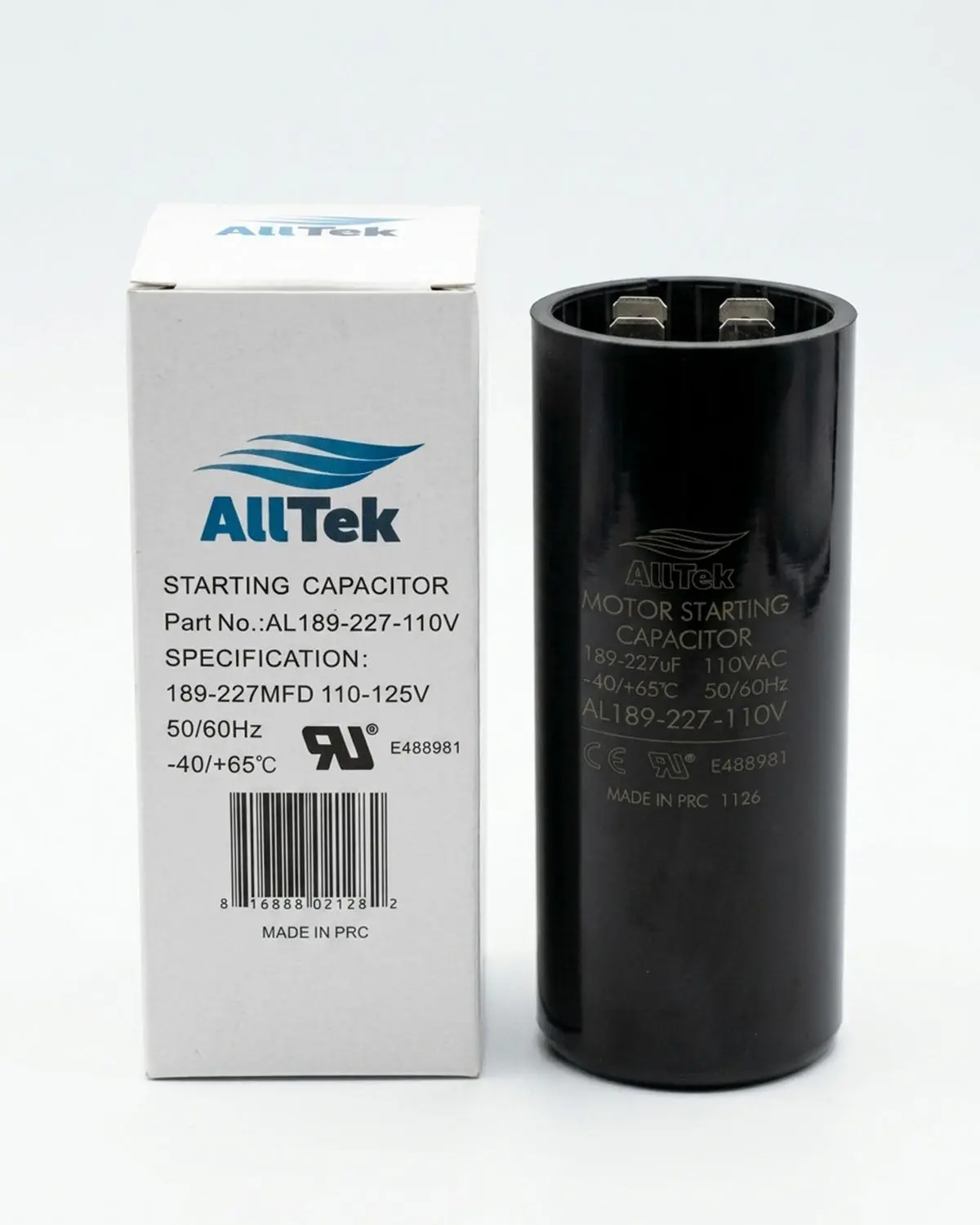 Alltek 189-227 MFD 110-125V Motor Start Capacitor UL Certified