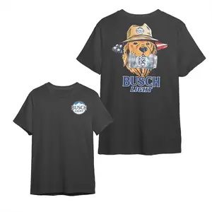 Unisex Graphic T - Shirt - Busch Light Golden Retriever Dog Design | Trendy Beer Lover Tee, Premium Soft Cotton | Patriotic Country Lifestyle Gift