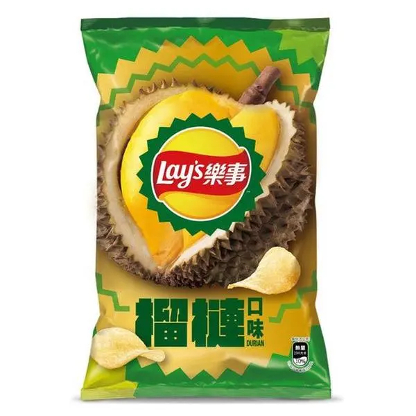 Lay's Crispy Durian Flavor Chips - 70g, Savory Snacks, Crisps & Puffed Snacks Option, Crispy Snack