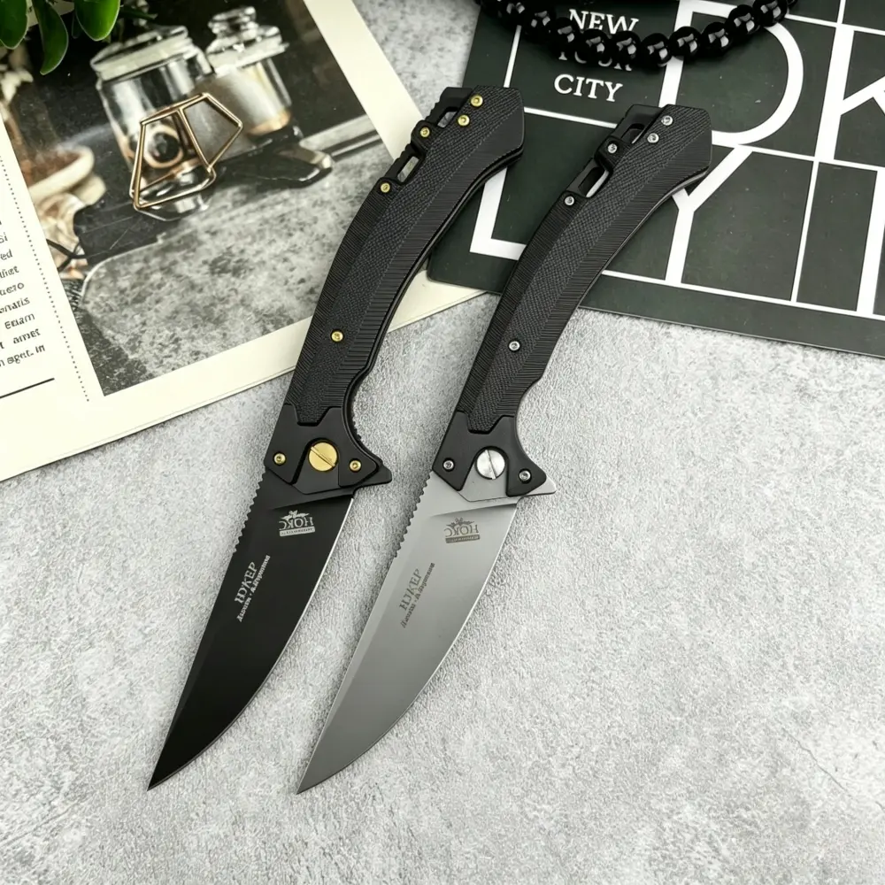 Russian Outdoor Pocket Folding Knife: High-Quality Dragon Fiber Handle, 440C Blade  EDC, Adventure, Camping, Outdoor Multi-Purpose Tool, Portable Survival Knife
