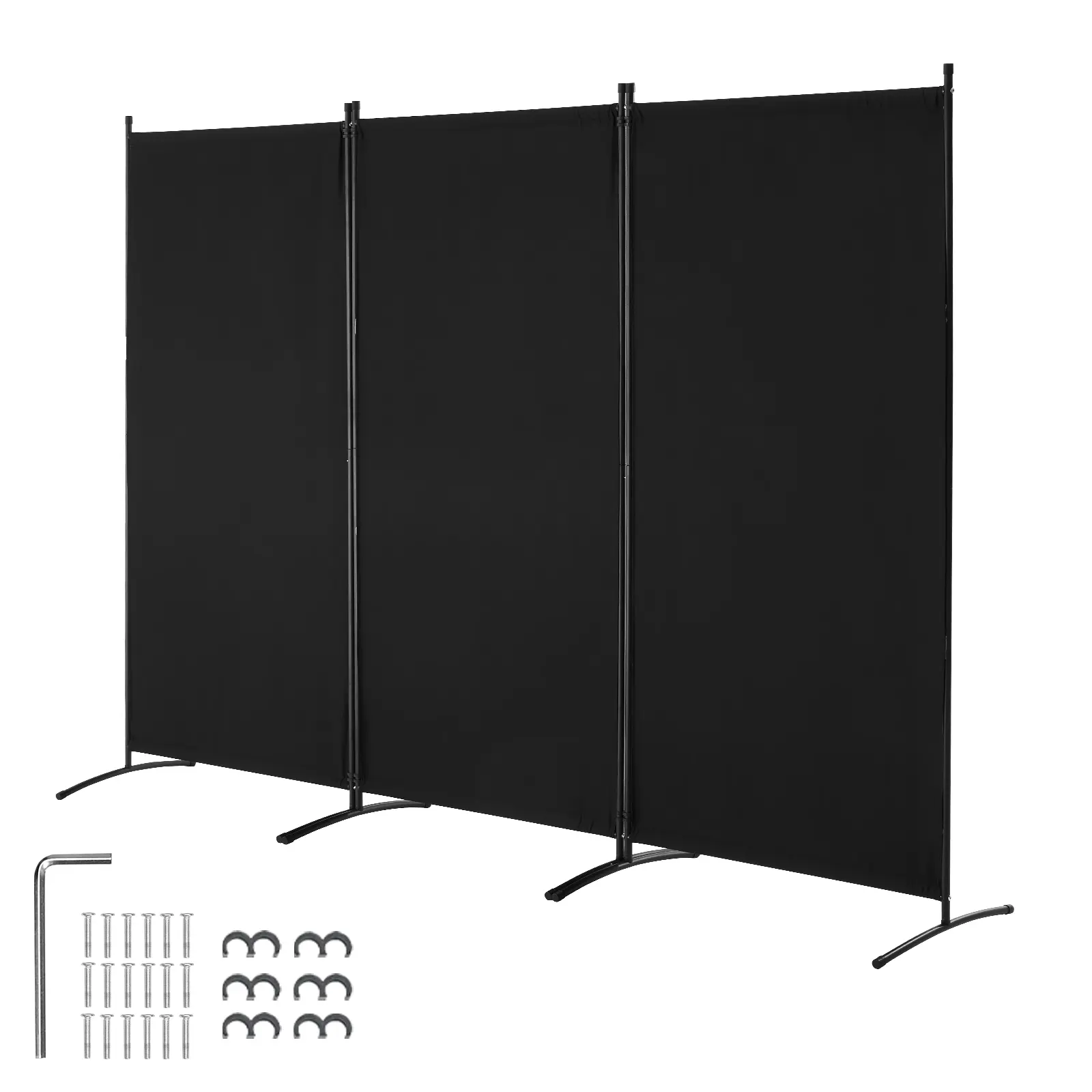 【summerfinds】VEVOR Room Divider, 3 Panel Room Divider, Folding Privacy Screen and Portable Partition Divider for Room Separation, Freestanding Room Partitions for Office, Bedroom, Study, Black