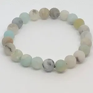Trust, Harmony, Good Luck & Peace Bracelet - Matte Amazonite Beads for EMF Protection