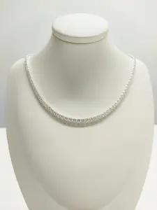 White “Bling” Stone Chain - Cubic Zirconium Cut Chain Jewelry