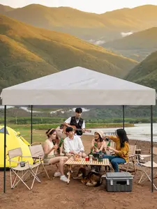 Heavy-Duty Commercial 10x10 Pop Up Canopy Tent, Instant Shelter with Sturdy Frame, 3 Removable Sidewalls, Adjustable Shade, Outdoor & Beach Shade Canopy