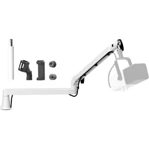 Low Profile Mic Arm Microphone Boom Arm Professional Adjustable with 15cm Riser Solid Desk Mount Clamp  Management Microphone Holder Stand for Podcast Streaming Gaming Mic Stand White
