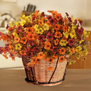 Artificial Mixed Flower, 12pcs/set Outdoor UV-Resistant Colorful Simulated Flower, Fake Outdoor Flowers, Artificial  Flower, Decorative Flowers, Decorative Bouquet for Home, Garden & Porch #GLOBAL PICKS