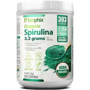 Biophix Spirulina USDA Certified Organic Powder 2.2 lbs 1 kg - Green Antioxidants Superfood Protein Immune Support