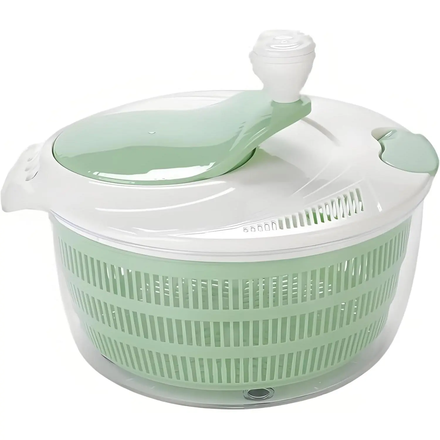 4.2L Salad Spinner  Efficient Lettuce with Dual Drainage Holes for Quick Drying - Green dryer Washing Spinning and Draining Greens Fruits Vegetables