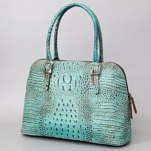 ADBG986 Croc Embossed Leather Western Tote Bag Structured Handbag by American Darling: ADBG986