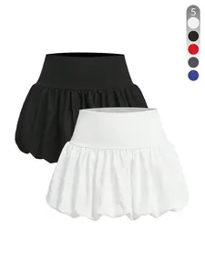 Women's Solid Bubble Hem Skirt, Casual Fashion Mini Skirt for Daily Wear, Ladies Bottoms for Summer