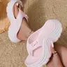 Women's Casual and Comfortable Rubber Sole Flip-flops, New Thick-soled Height-increasing Summer Sandals, Fashionable Cute Simple Shoes, Suitable for Beach and Seaside Vacations, Fashionable Footwear