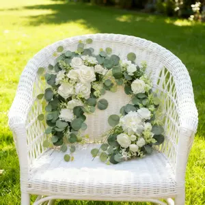 Artificial Arch Floral Decorations Set of 2, Wedding Party Festival Welcome Sign, Hanging Flower Garlands, Background Decoration, Artificial Flower Arrangements