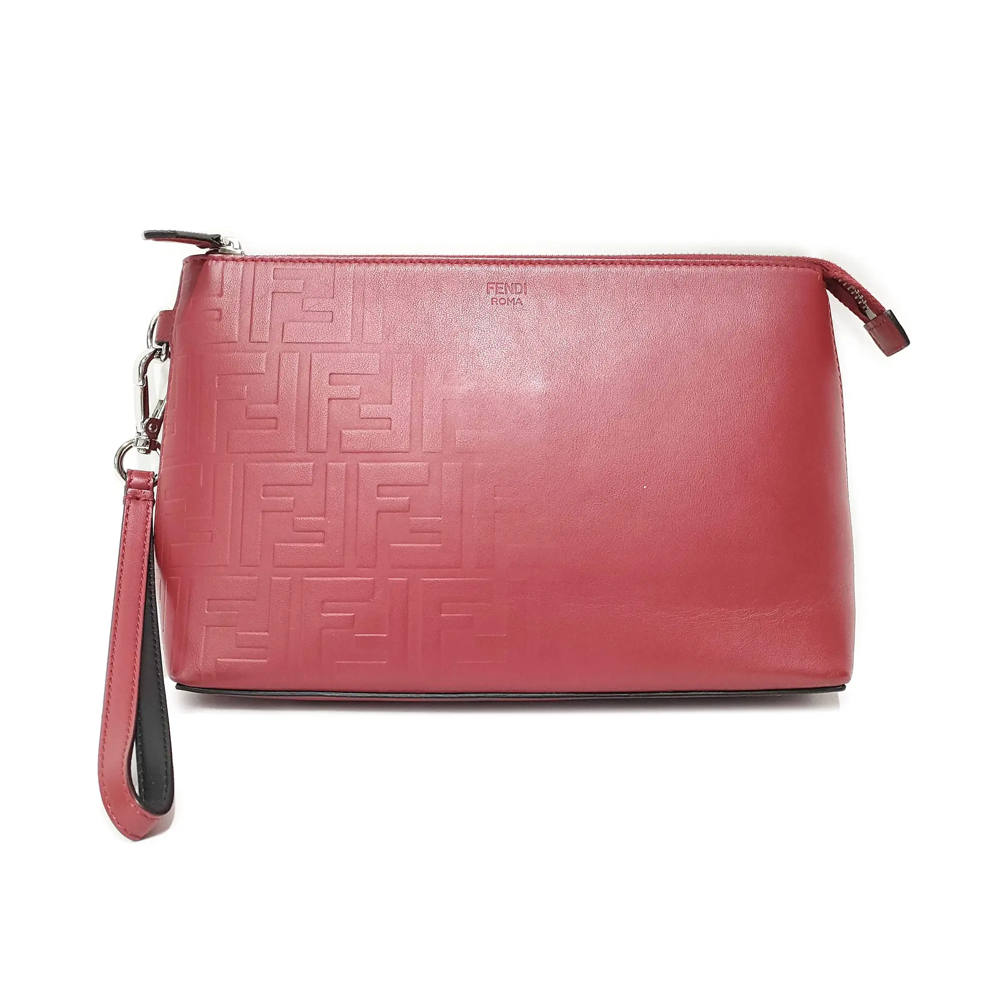 Pre-owned FENDI leather Clutches and wristlets Zucca Clutch Bag (2260005182783)