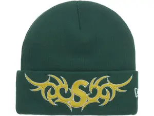 Supreme New Era Tribal S Logo Beanie Green