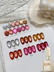 XEIJAYI  Ultra-Shiny Crystal Sugar Cat Eye Gel – 6Pcs Nail Polish Set​ Fall/Winter  Nail Art | Glossy Salon-Style Cat Eye Designs​ Dazzling Cat Eye Effect | Perfect For Professional & DIY Nail Art​