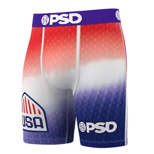 PSD Mens Team USA Boxer Brief - Standard Length 7 Inch Inseam, Soft and Breathable Poly Blend Fabric
