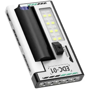 New 5 LED Flashlight Mini Keychain Light USB Charging digital display outdoor red blue warning magnetic suction portable EDC Work lights, emergency lights, outdoor camping lights, portable lights, maintenance lights