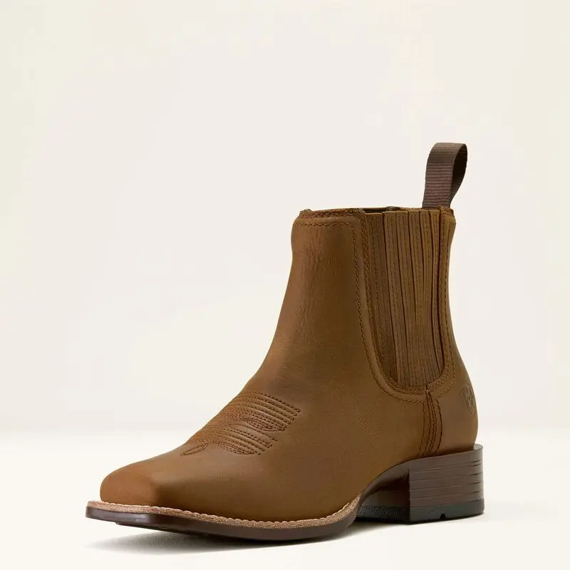 Ariat Womens Booker Chelsea Wide Square Toe - Distressed Brown