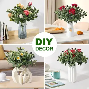 15 pieces of realistic olive branches, suitable for DIY decoration of flowers and plants, wedding decoration of boutonnieres, no maintenance required, suitable for various occasions for decoration, simple and exquisite decorative leaf plants