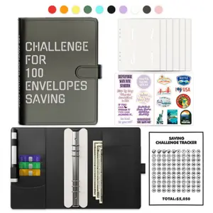 Challenge For 100 Envelopes Saving with Pen, Easy and Fun Way to Save $5,050, Savings Challenge Budget Binder, Saving Challenge Book,Waterproof Wallet,Storage Bag,Saving Tips,Desk Office Accessories,Budget Plan
