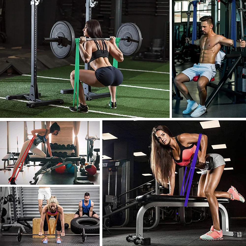 Exercise Resistance Bands Natural Latex Elastic Rubber Workout Fitness Equipment Expander Elastic Rubber Bands for Home Gym