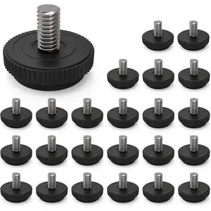 24 Pack 5/16-18 Stainless Steel Adjustable Threaded Furniture  Leveling  Screw-in Glide Levelers,Stainless Screw Foot Levelers  for Table,Chair,Furniture, (M63)