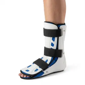 Aulexmed 1pc Short Walking Boot, Lightweight CAM Boot for Foot & Ankle Support, Non-Slip Rocker Sole with Breathable Liner — White/Blue, Universal for Men & Women