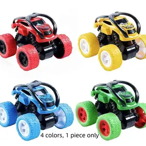 4 Color Monster Mini Stunt Off-Road Car Toy, Bidirectional Inertia Friction Power, 360 Degree Rotation, Battery-Free, Unisex, Ages 3-12