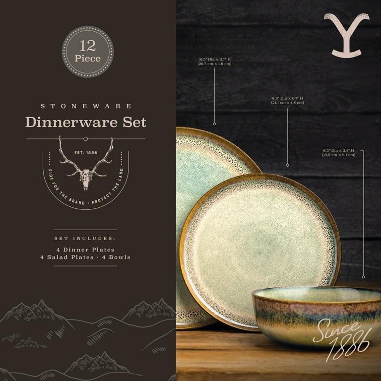 {AUTHENTIC} Yellowstone 12-Piece Ceramic Dinnerware Sets - variations yellowstone  dinnerware plate  bowl