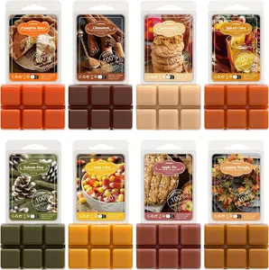Autumn Scented Wax Melts, Fall Soy Wax Cubes for Wax Warmer,  Scent  Wax Tarts, Candle Melts  Set, Pumpkin , Cinnamon, Spiced Cider, Pine, Candy Corn, Autumn Wreath