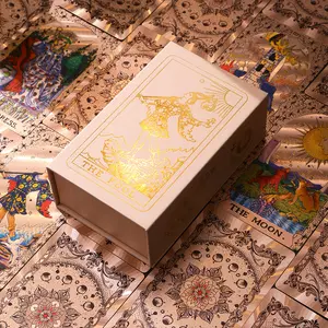 Veyra Pink Holographic Tarot Deck, Gold Foil Color Shifting Waterproof 78 Cards Tarot Set, Luxury Gift Set With Guidebook & Premium Box
